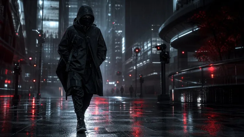 Surveillance and urban uniform editorial image