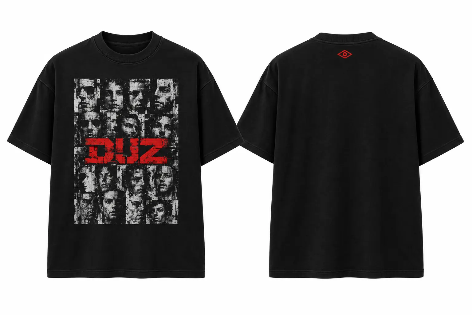 Camiseta 100 Faces — conceito visual